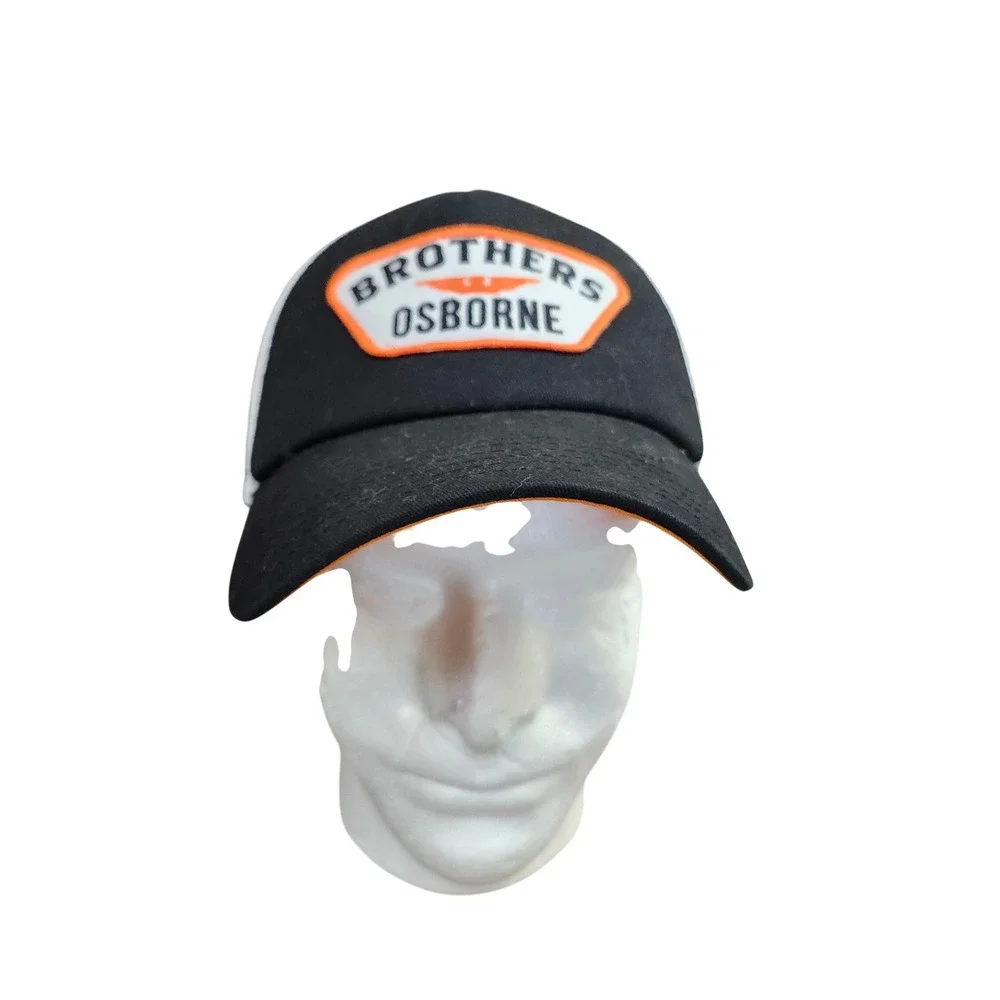 Brothers Osborne Trucker Hat Black White Orange Mesh Snapback Tour Merch Cap